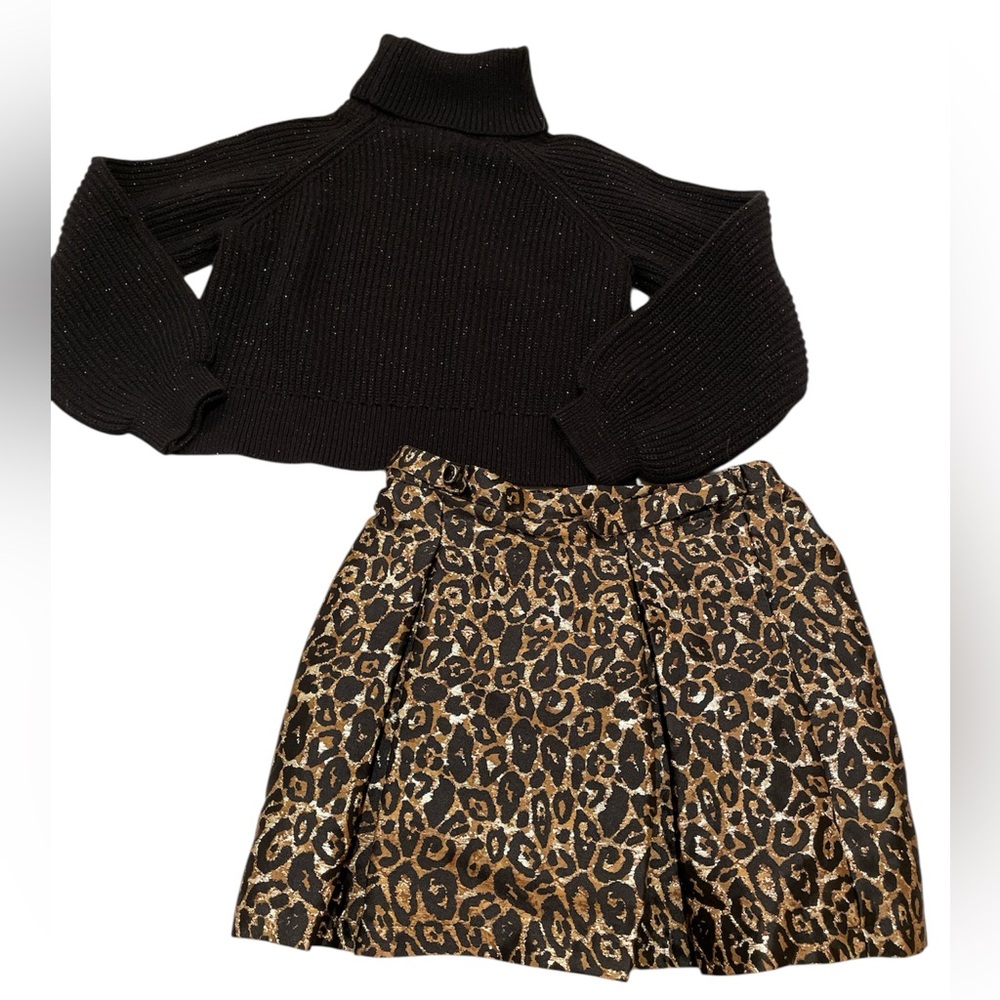 Rachel Zoe Black and Leopard Kids Matching Set